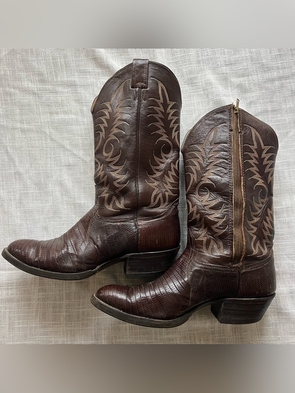 Vtg Nocona Lizard Skin Western Boots